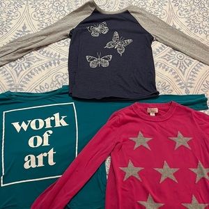 Girls. Old navy /childrens place/ Target  winter top bundle of 3. Size 7-8.